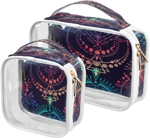 senya Clear Toiletry Bag,Travel Makeup Cosmetic Bag Carry on Airport Airline Compliant Bag Moon Phases Magical Astrology Spirituality Occultism for Women Men