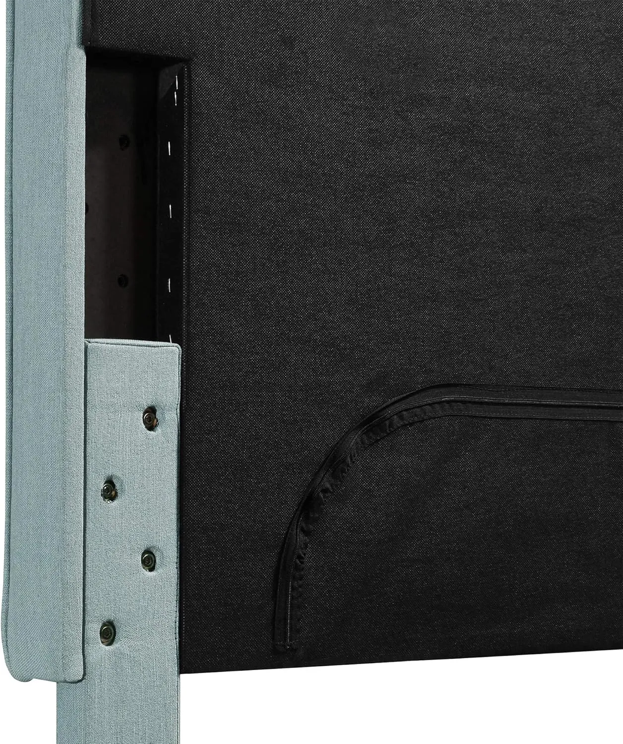Serta Palisades Collection Upholstered Padded Headboard Modern Tufted Design, Soft Linen-Textured Fabric, Queen, Blue