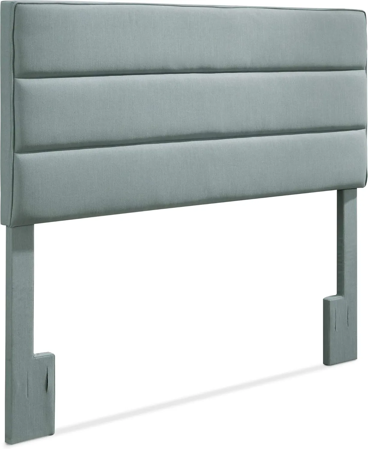 Serta Palisades Collection Upholstered Padded Headboard Modern Tufted Design, Soft Linen-Textured Fabric, Queen, Blue