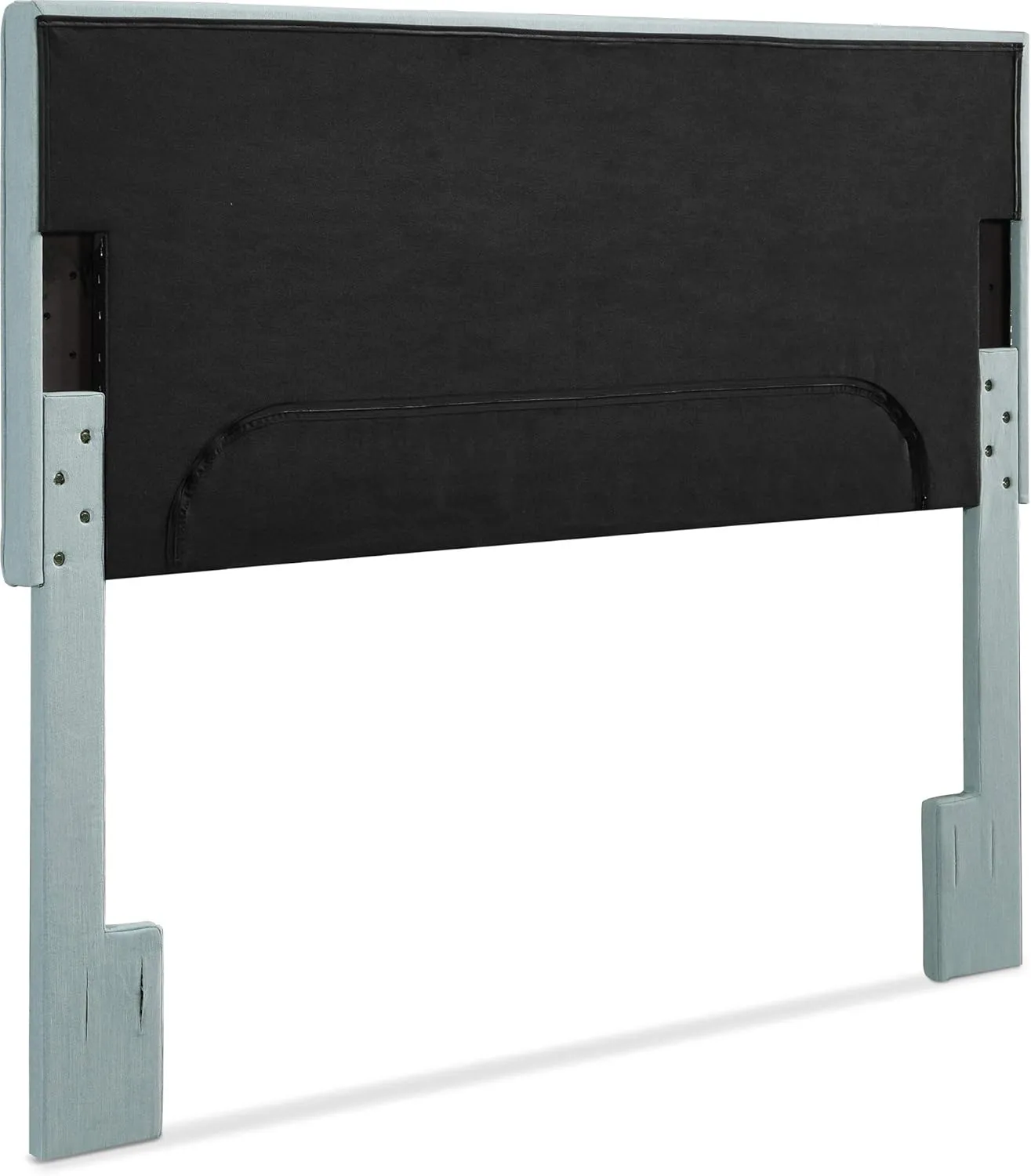 Serta Palisades Collection Upholstered Padded Headboard Modern Tufted Design, Soft Linen-Textured Fabric, Queen, Blue