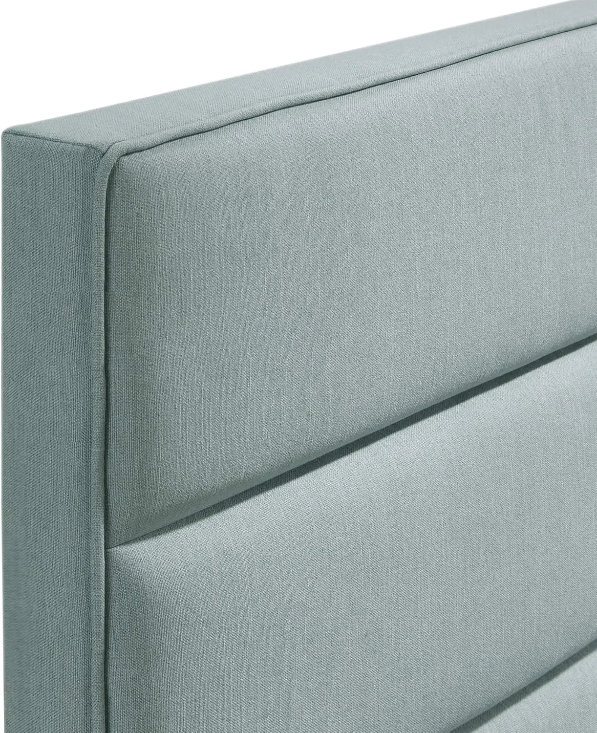 Serta Palisades Collection Upholstered Padded Headboard Modern Tufted Design, Soft Linen-Textured Fabric, Queen, Blue