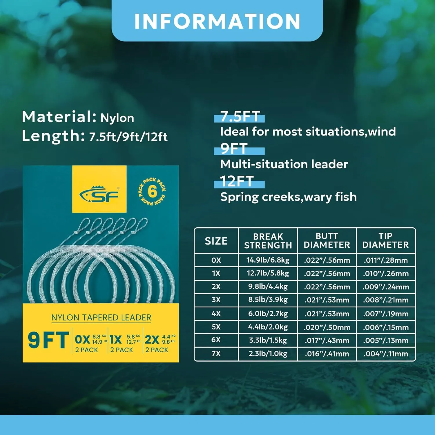 SF Fly Fishing Line with Two Welded Loops Weight Forward Floating Fly Lines Trout 90FT WF2 3 4 5 6 7 8 9F Multi-Color Freshwater