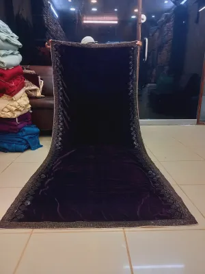 SH-005 Velvet Shawl Plum
