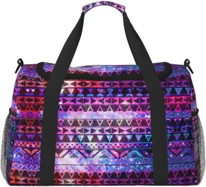 Shiny Pattern Travel Tote Bag â€“ Large Reusable Shopping Bag, Vacation Tote, Sports Duffel Bag with Adjustable Crossbody Strap