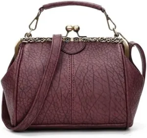 Shoulder Bag Stylish Women's Crossbody Bag Solid Color Shoulder Handbag with Pillow Design(Purple)