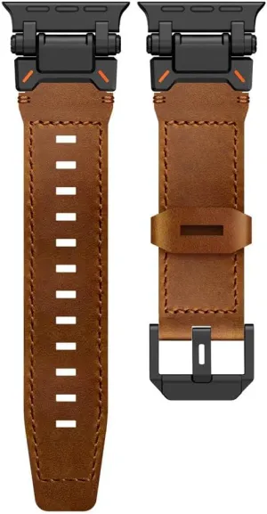Silicone Metal Strap For Watch Ultra 2 49mm 45mm 44mm 42mm Soft Rubber Strap For Iwatch Series 9 8 7 6 5 4 se Men Bracelet,Black red brown,for Watch 44mm