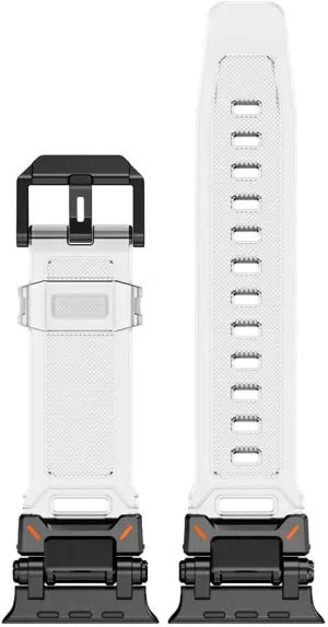 Silicone Metal Strap For Watch Ultra 2 49mm 45mm 44mm 42mm Soft Rubber Strap For Iwatch Series 9 8 7 6 5 4 se Men Bracelet,Black transparent,for Watch 45mm