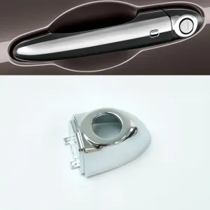 Silver Exterior Door Handle Cap Front Left Driver Side Compatible with Fiat 500X 2014-2021 Replaces Part #735627135 6AQ85SZ0AA