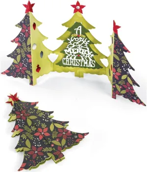 Sizzix Thinlits Die Set 660665, Christmas Tree Fold-A-Long by Jen Long, 6 Pack, Multi Color, One Size