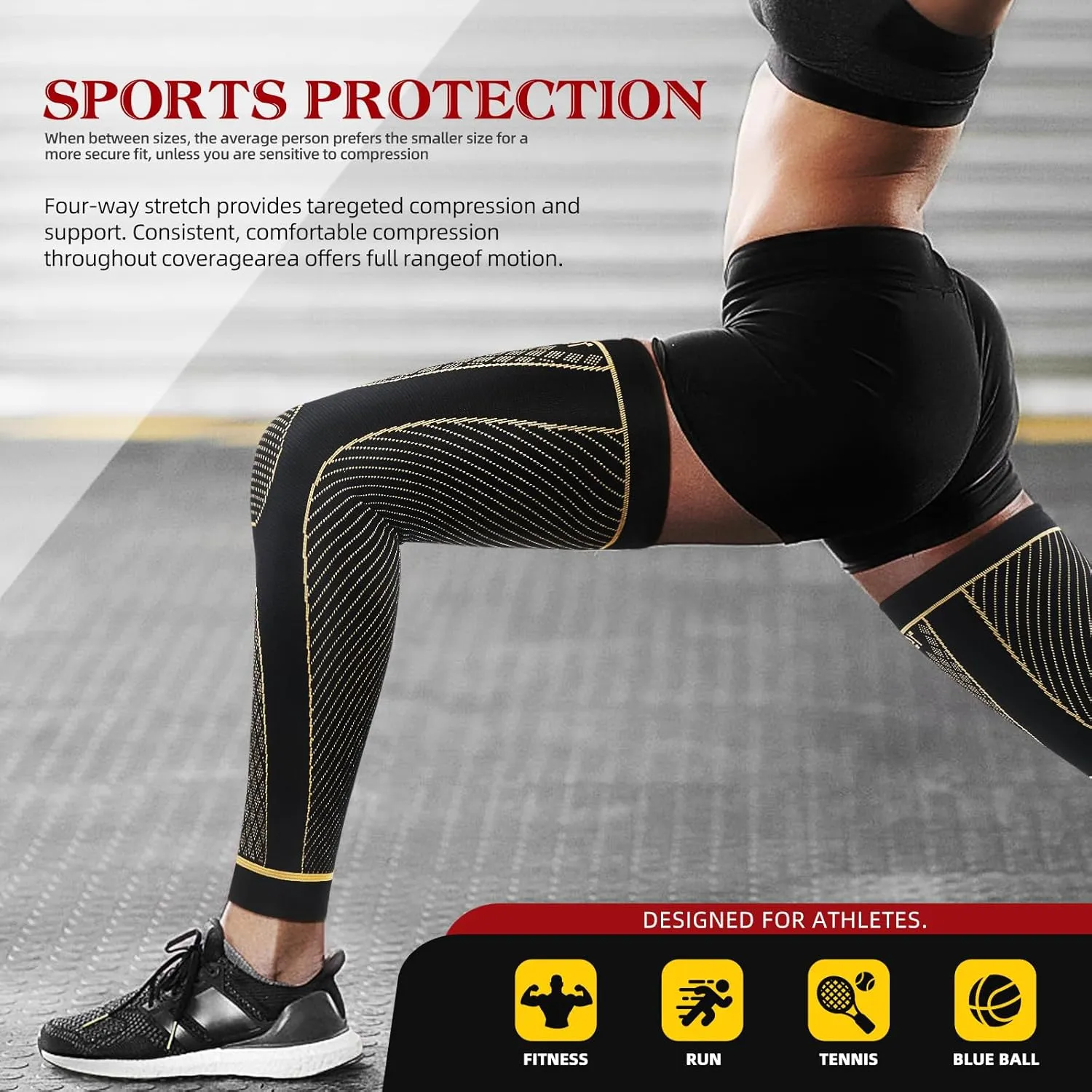 SKDK Copper Full Leg Compression Sleeves - Protect Legs for Men & Women, Basketball, Cycling, Football, Arthritis Relief, Reduce Varicose Veins & Swelling