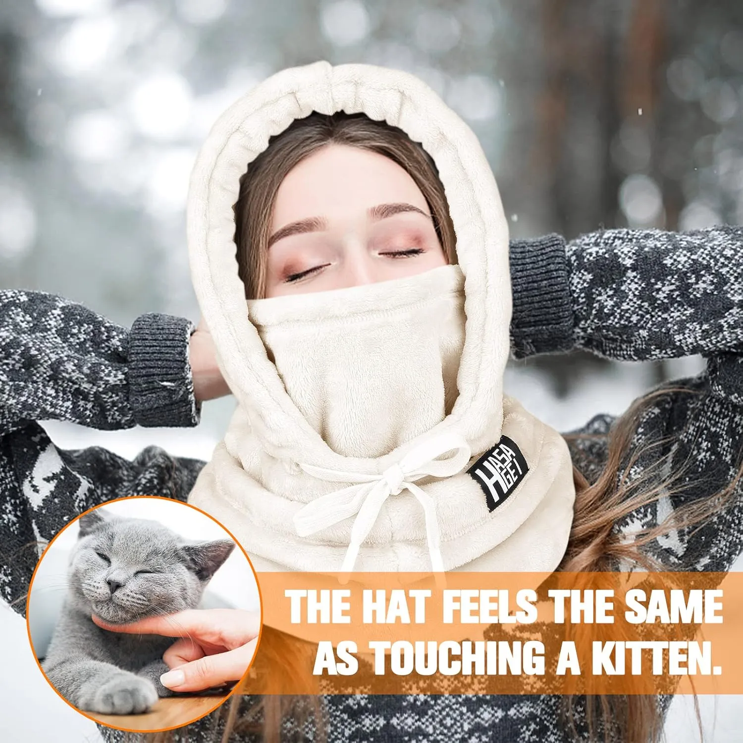 Ski Mask for Women Balaclava Women Men Windproof Thermal Hood Winter Neck Warmer with Plush