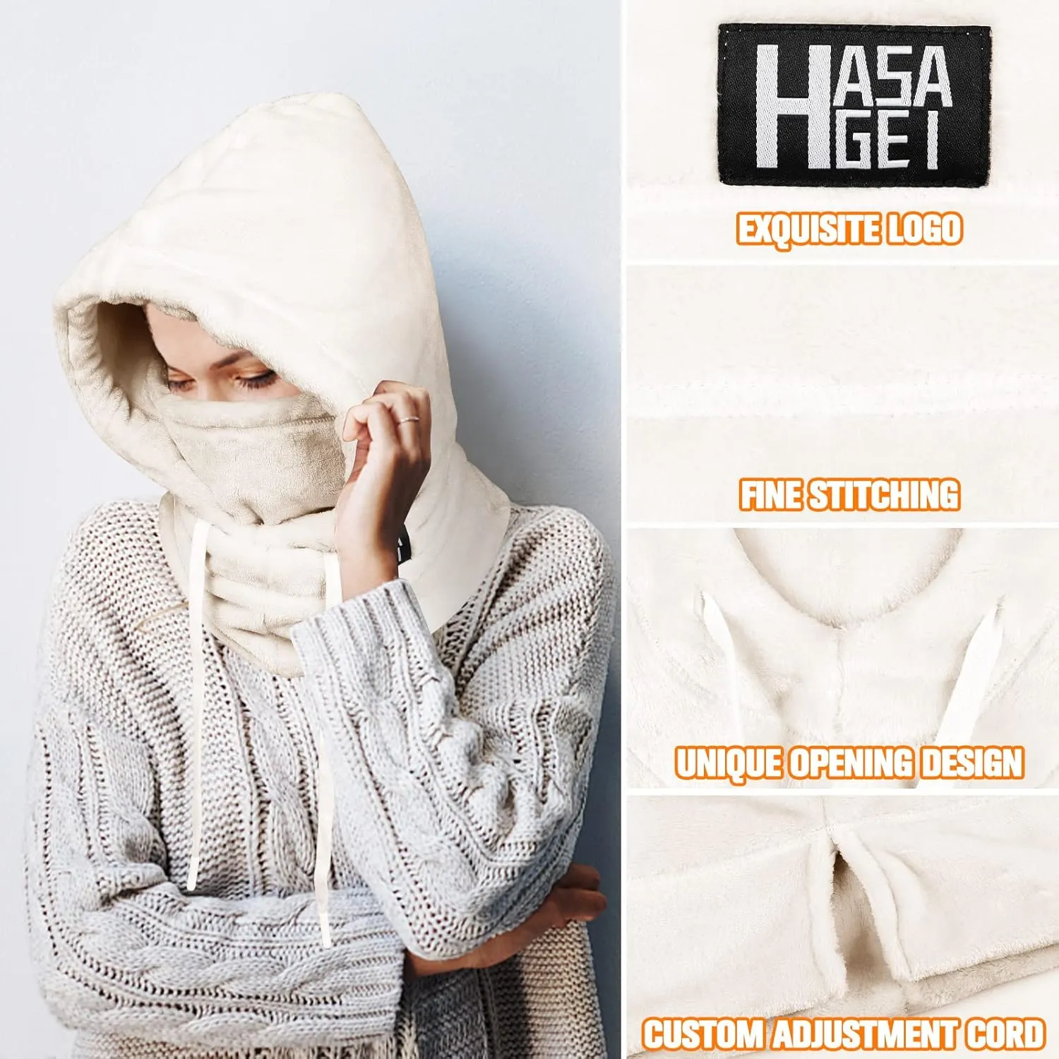 Ski Mask for Women Balaclava Women Men Windproof Thermal Hood Winter Neck Warmer with Plush