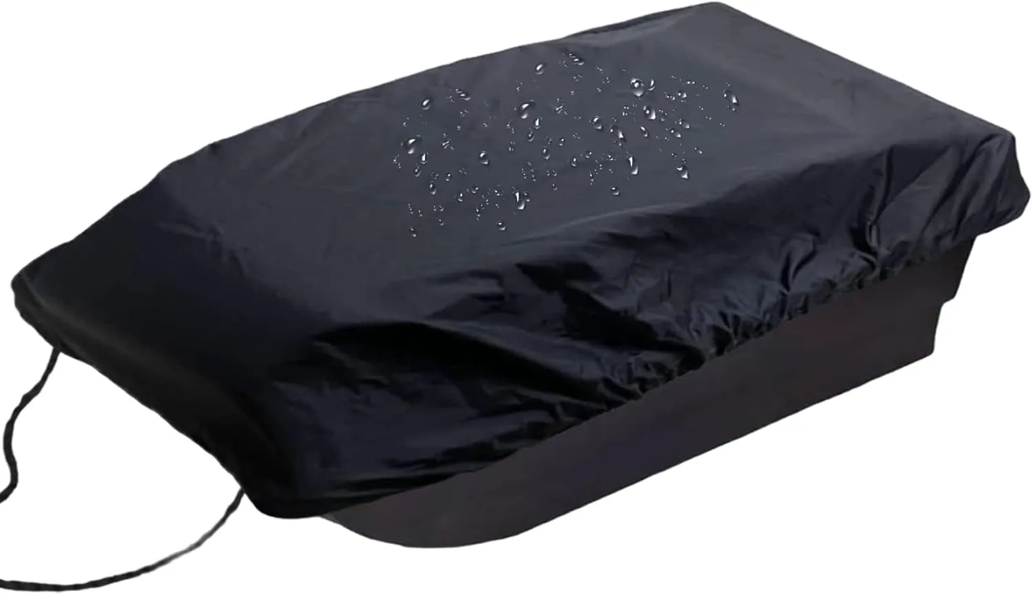 Sled Cover, 60x24x8 Inch Ice Fishing Sled Cover, Silver Coated Oxford Cloth Jet Sled Cover, Waterproof Sun Protection Otter Sled Cover with Drawstring, Black Otter Sled Cover Jet Sled Cover