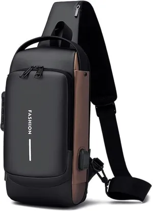 Sling Backpack USB Anti-Theft Waterproof Chest Daypack Casual Shoulder Bag