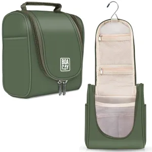 Small Collapsible Hanging Toiletry Bag - Olive Green