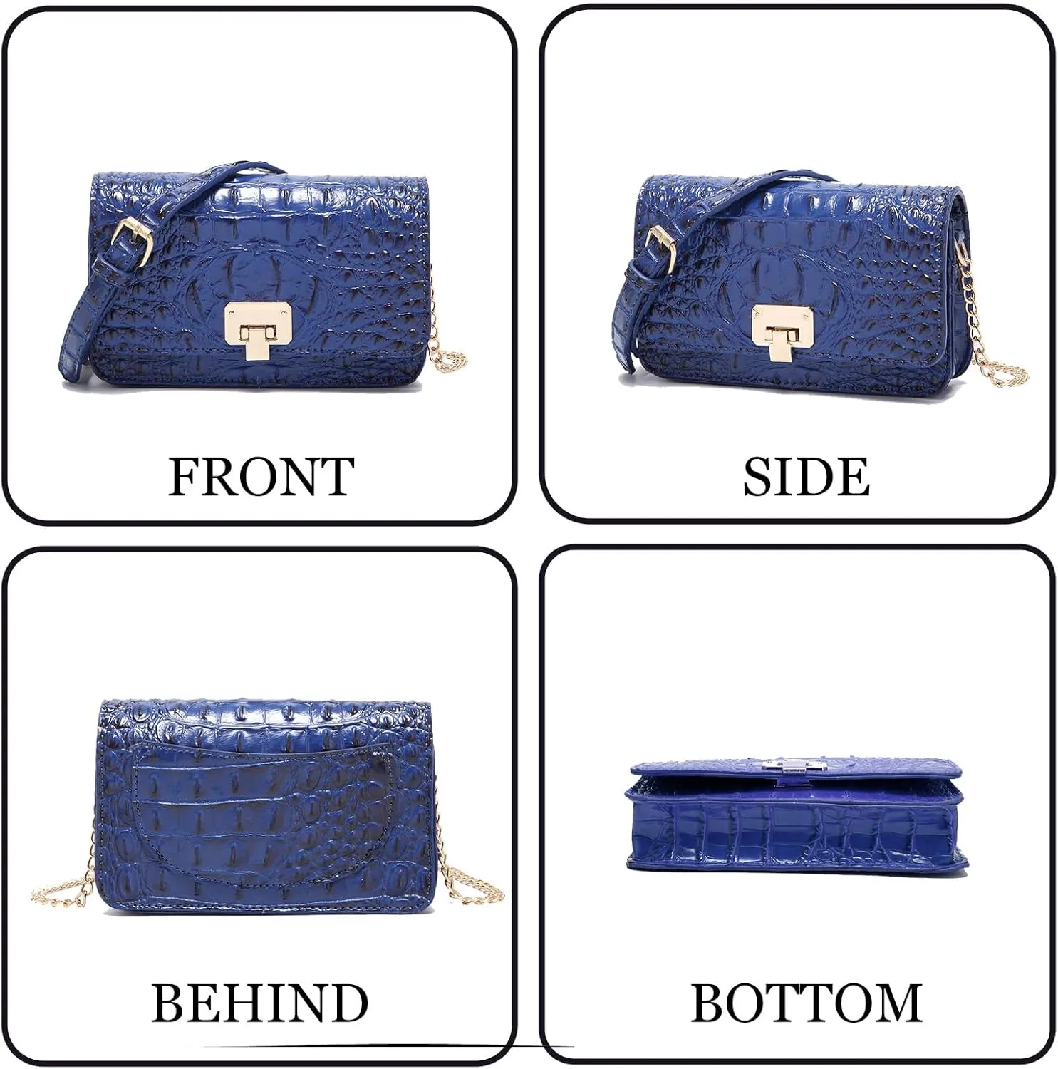 Small Crocodile Crossbody Cell Phone Purse for women Vegan Leather Clutch Wallet with Leather Shoulder Strap