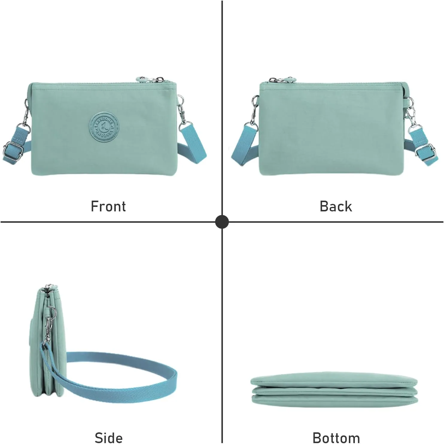 Small Crossbody Bag for Women Lightweight Nylon Shoulder Handbag Multi Pocket Clutch Purse Mobile Phone Bag