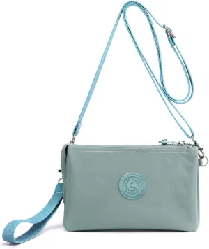 Small Crossbody Bag for Women Lightweight Nylon Shoulder Handbag Multi Pocket Clutch Purse Mobile Phone Bag