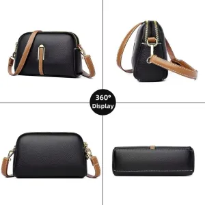 Small Crossbody Bag for Women Vintage Leather Shoulder Purse Designer Ladies Satchel Lightweight Travel Phone Purse