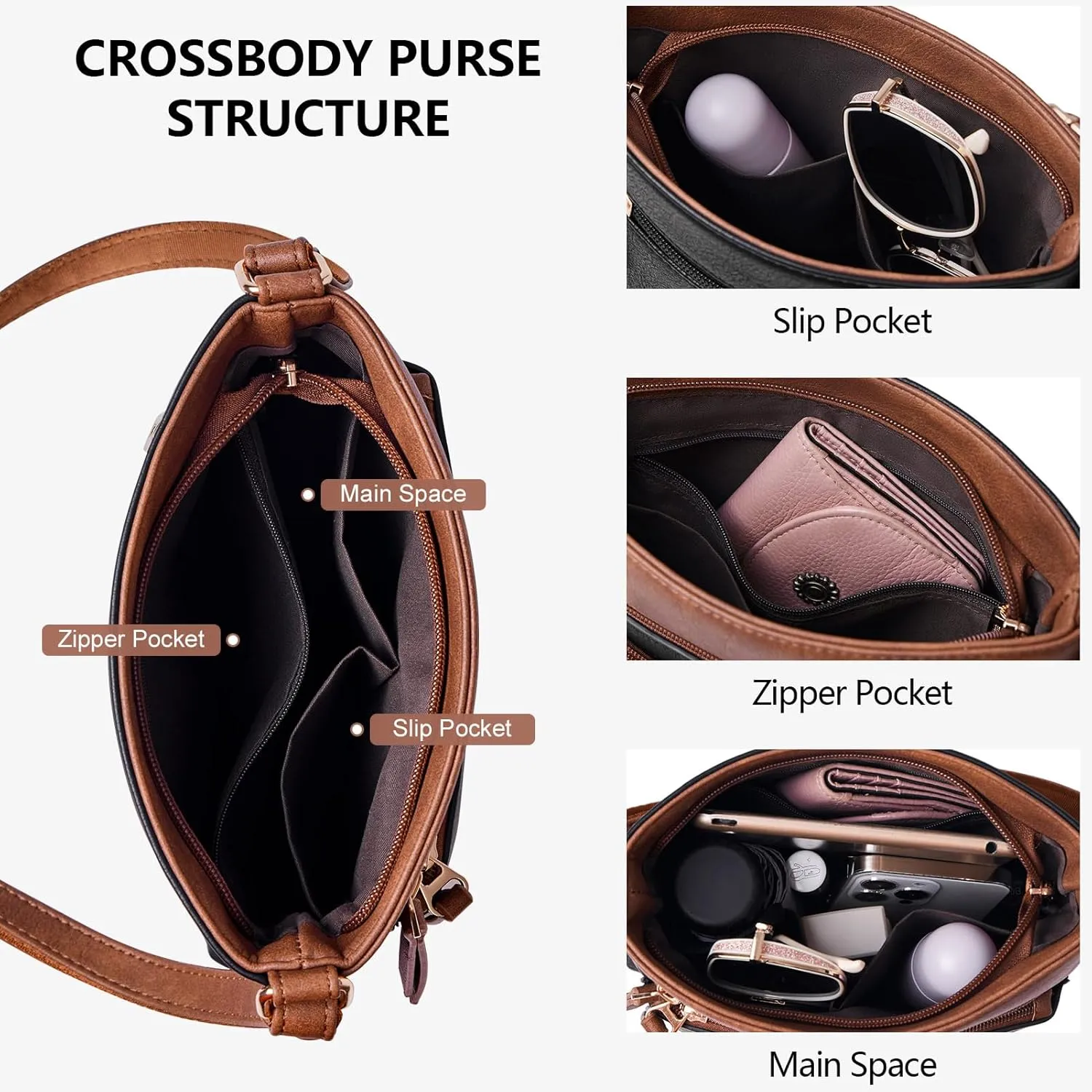 Small Crossbody Bags for women,Soft Leather Cell Phone Purse Lightweight,Little Crossbody Purses Women Trendy with Card slots