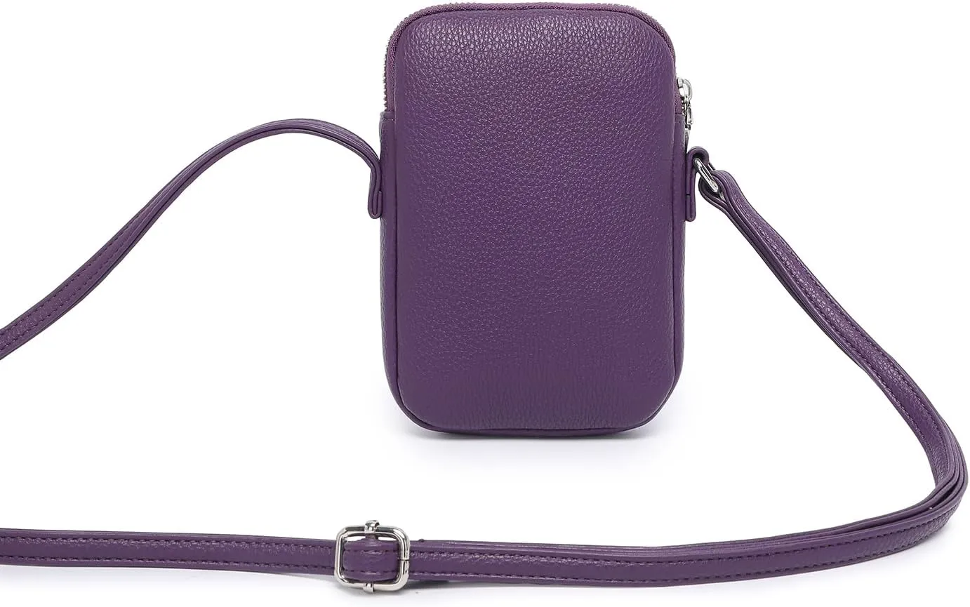 Small Crossbody Purse Zipper Cell Phone Bag Mini Shoulder Purse Wallet Smart Phone Wallet with Credit Card Solts