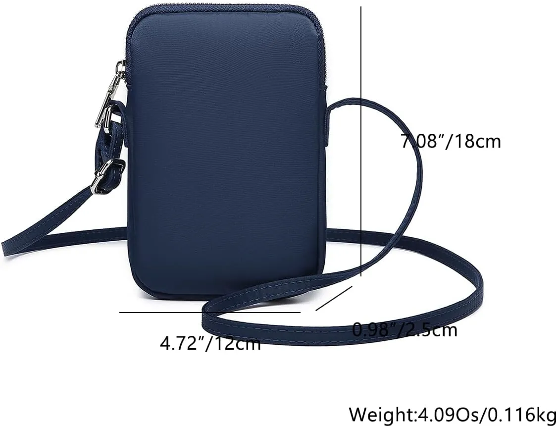 Small Crossbody Purse Zipper Cell Phone Bag Mini Shoulder Purse Wallet Smart Phone Wallet with Credit Card Solts