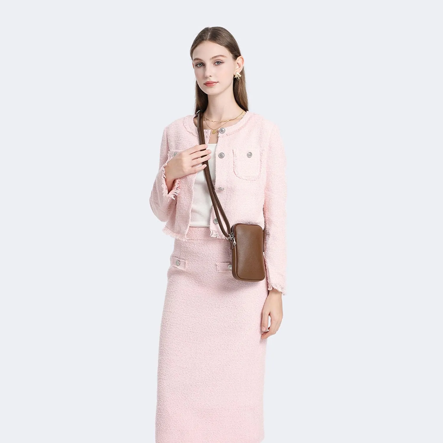 Small Crossbody Purse Zipper Cell Phone Bag Mini Shoulder Purse Wallet Smart Phone Wallet with Credit Card Solts