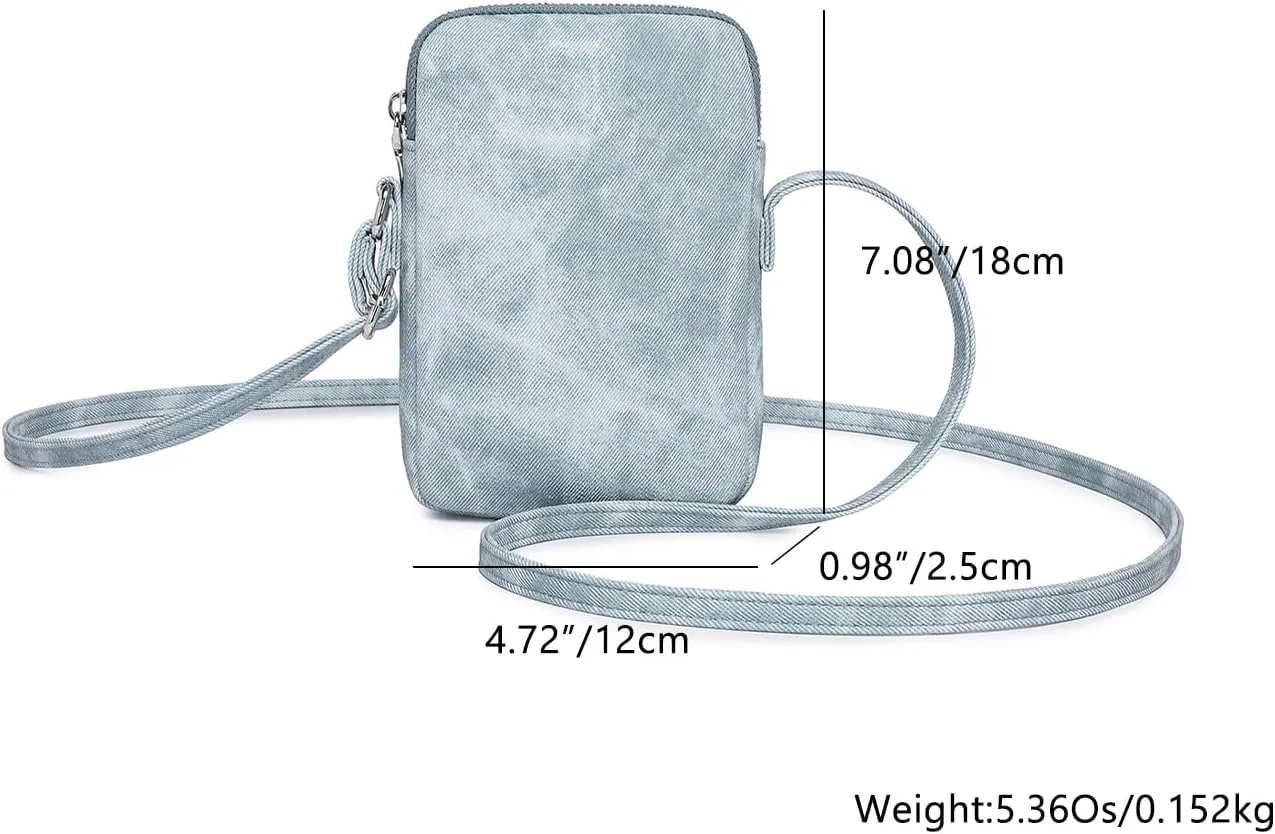 Small Crossbody Purse Zipper Cell Phone Bag Mini Shoulder Purse Wallet Smart Phone Wallet with Credit Card Solts