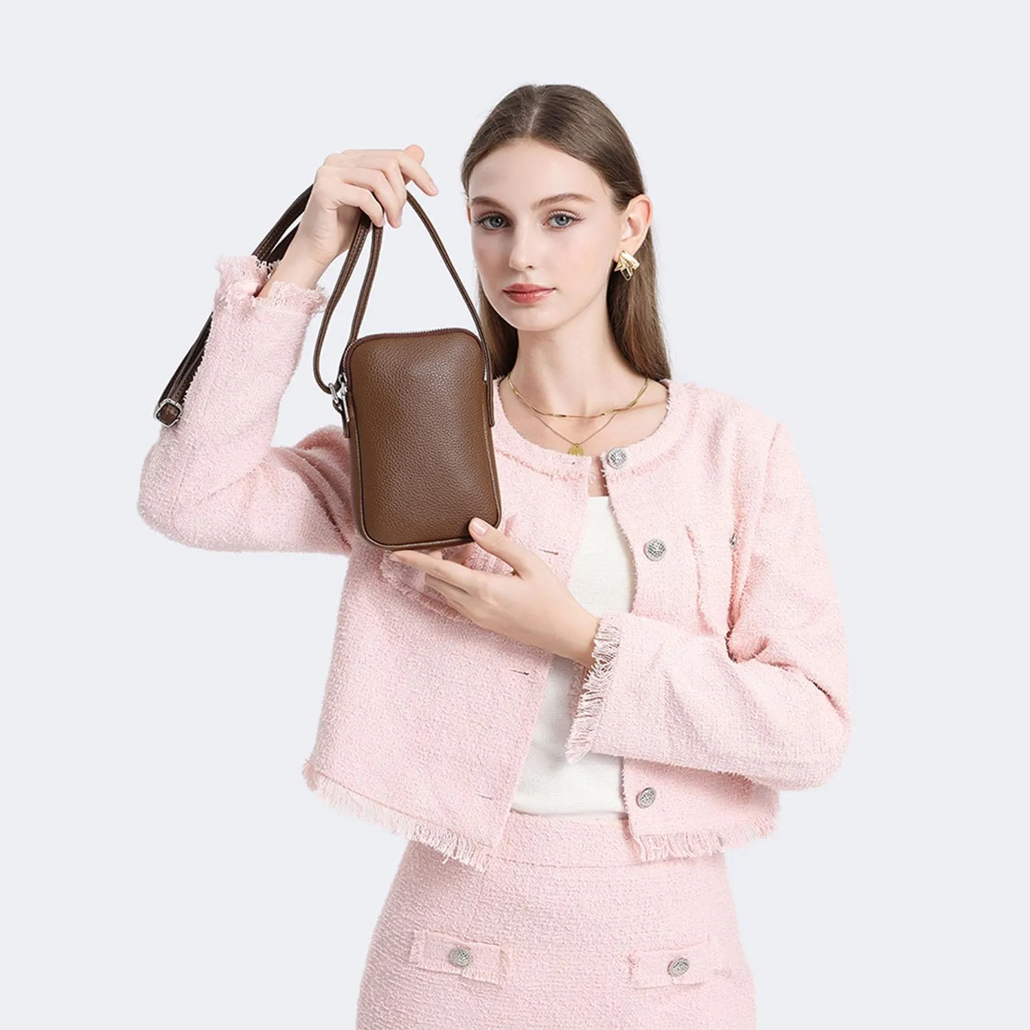 Small Crossbody Purse Zipper Cell Phone Bag Mini Shoulder Purse Wallet Smart Phone Wallet with Credit Card Solts