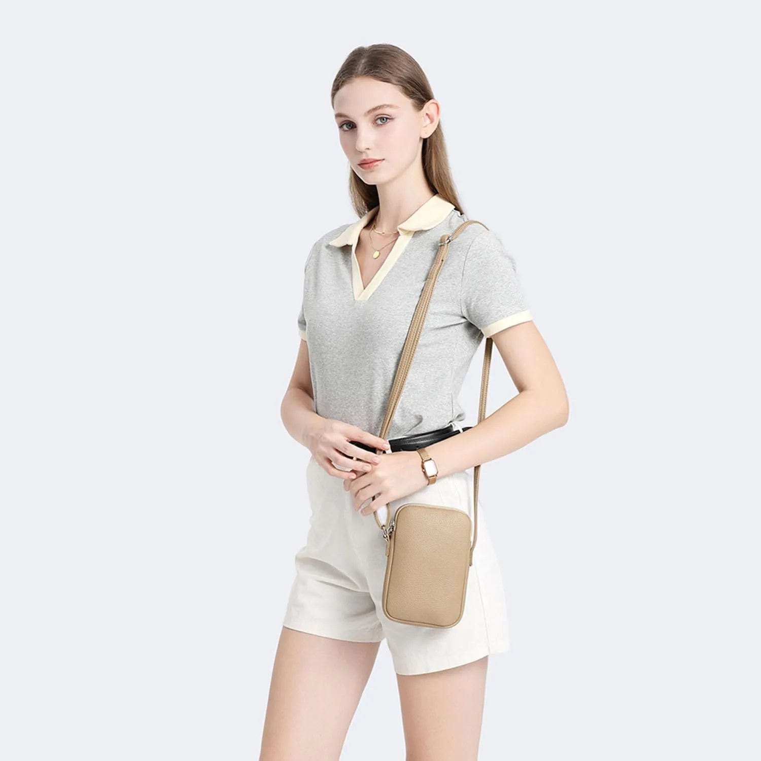 Small Crossbody Purse Zipper Cell Phone Bag Mini Shoulder Purse Wallet Smart Phone Wallet with Credit Card Solts