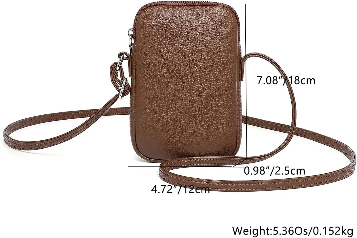 Small Crossbody Purse Zipper Cell Phone Bag Mini Shoulder Purse Wallet Smart Phone Wallet with Credit Card Solts