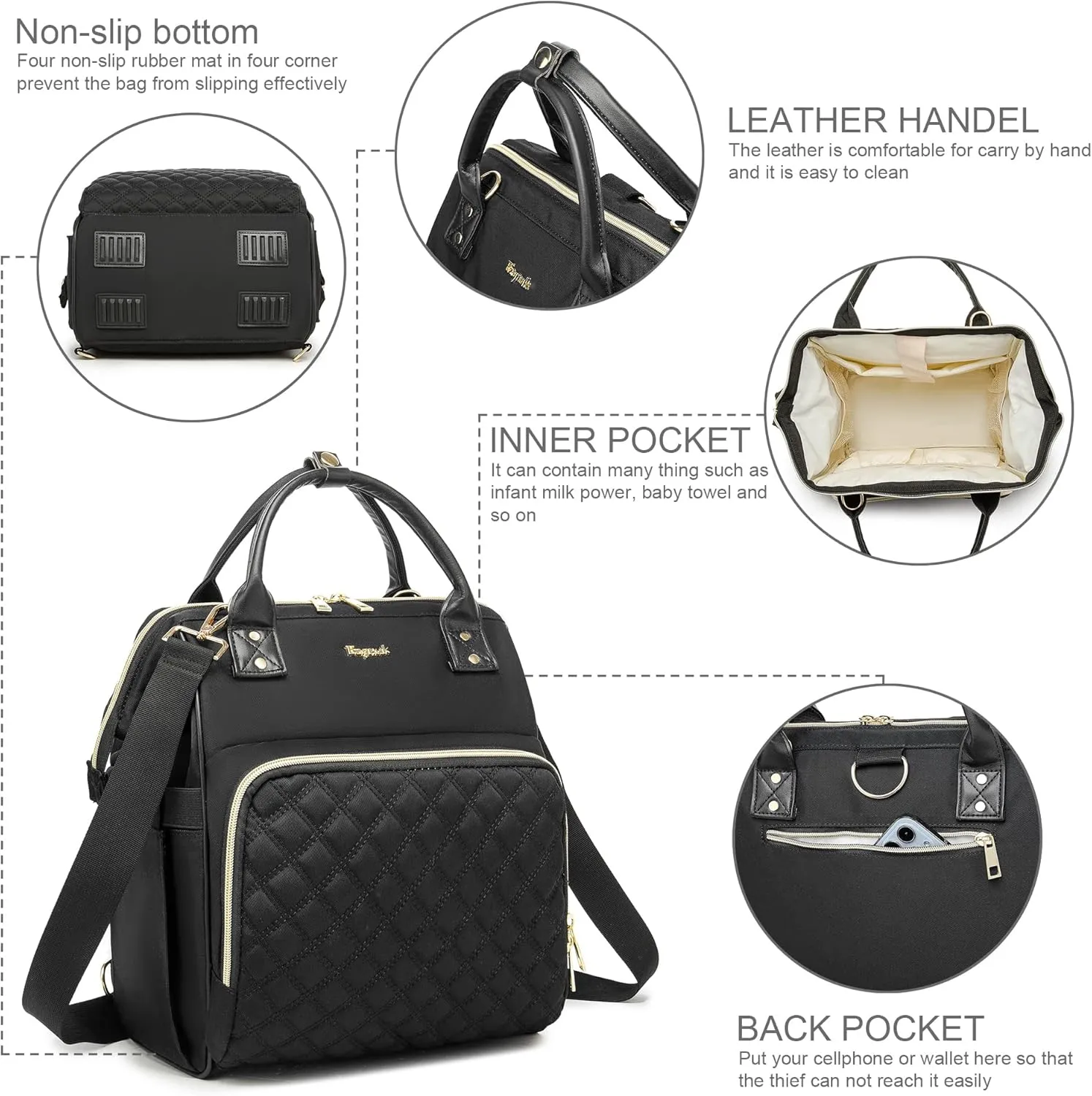 Small Diaper Bag, Mini Baby Backpack, Multi-function Waterproof Travel Tote Work Bag
