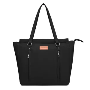 Small Diaper Bag Tote, Mini Diaper Bag Purse for Baby Travel, 3 Insulated Pockets, Black