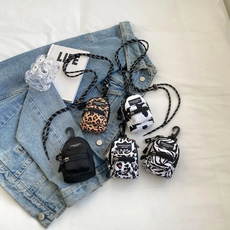 Small Makeup Bag Mini Backpack,Mini Lipstick Cosmetic Bag Hanging Storage Crossbody Bag, Coin Purse Zipper Wallet (2PCS)