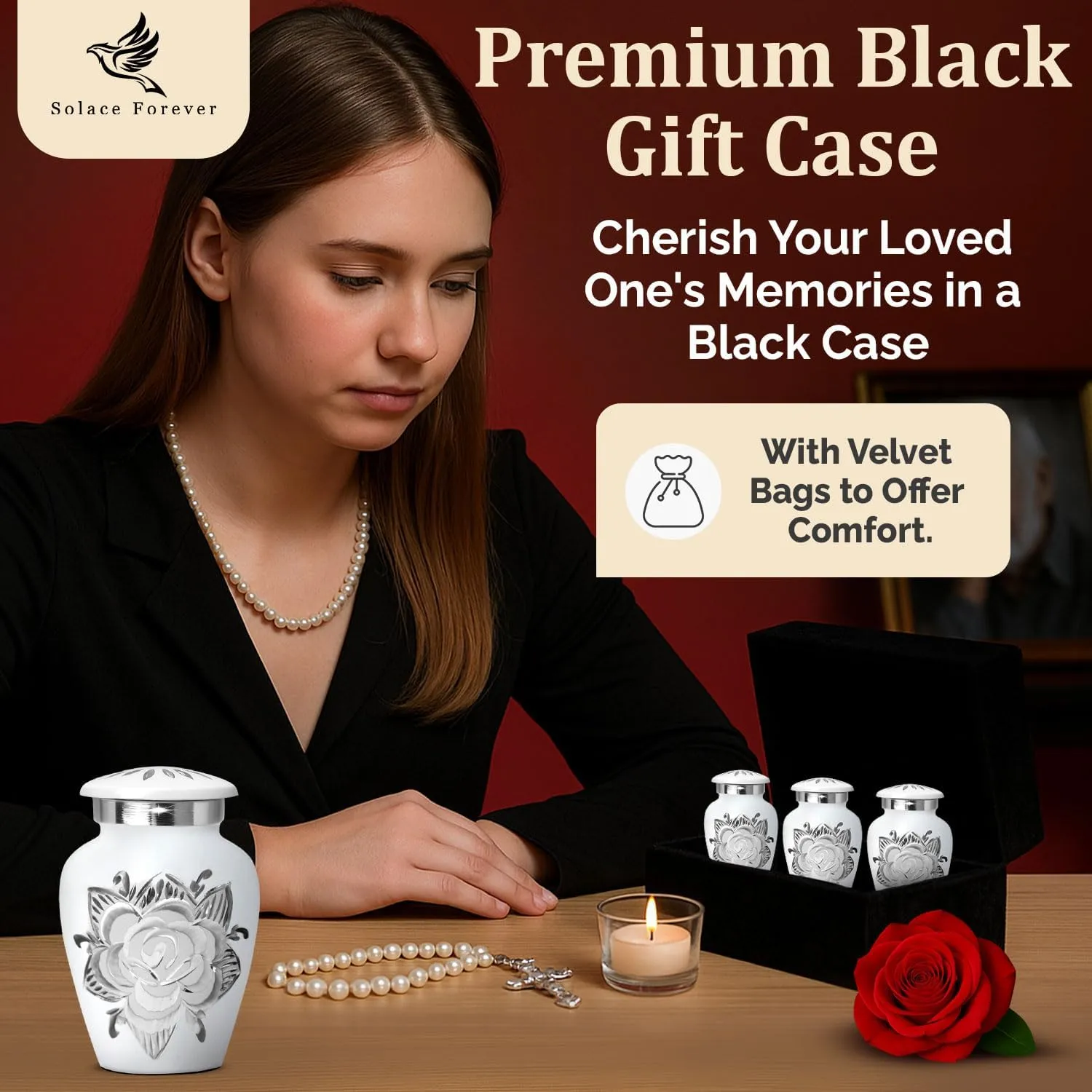 Small Urns for Human Ashes Keepsake - Mini Cremation Urns Set - Honor Your Loved One with Keepsake Urn for Ashes for Women & Men - Decorative Urn for Adult Female & Male (White, Set of 4)