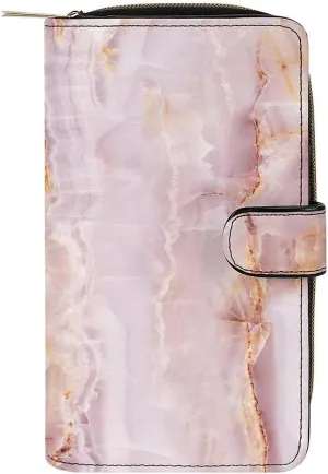 Soft Clutch PU Leather Wallet with 12 Card Slots, Zipper Card Case Holder Purse