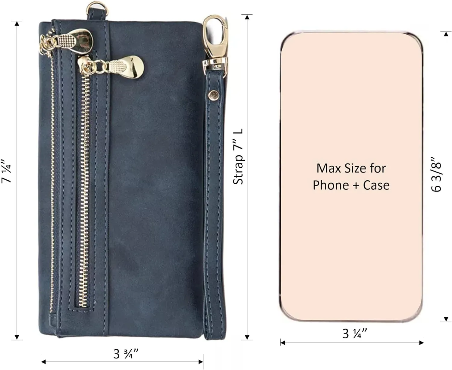 Soft Leather Long Wallet Wristlet with hand Strap Clutch Bag for Women Card holder Phone Bag (Red)