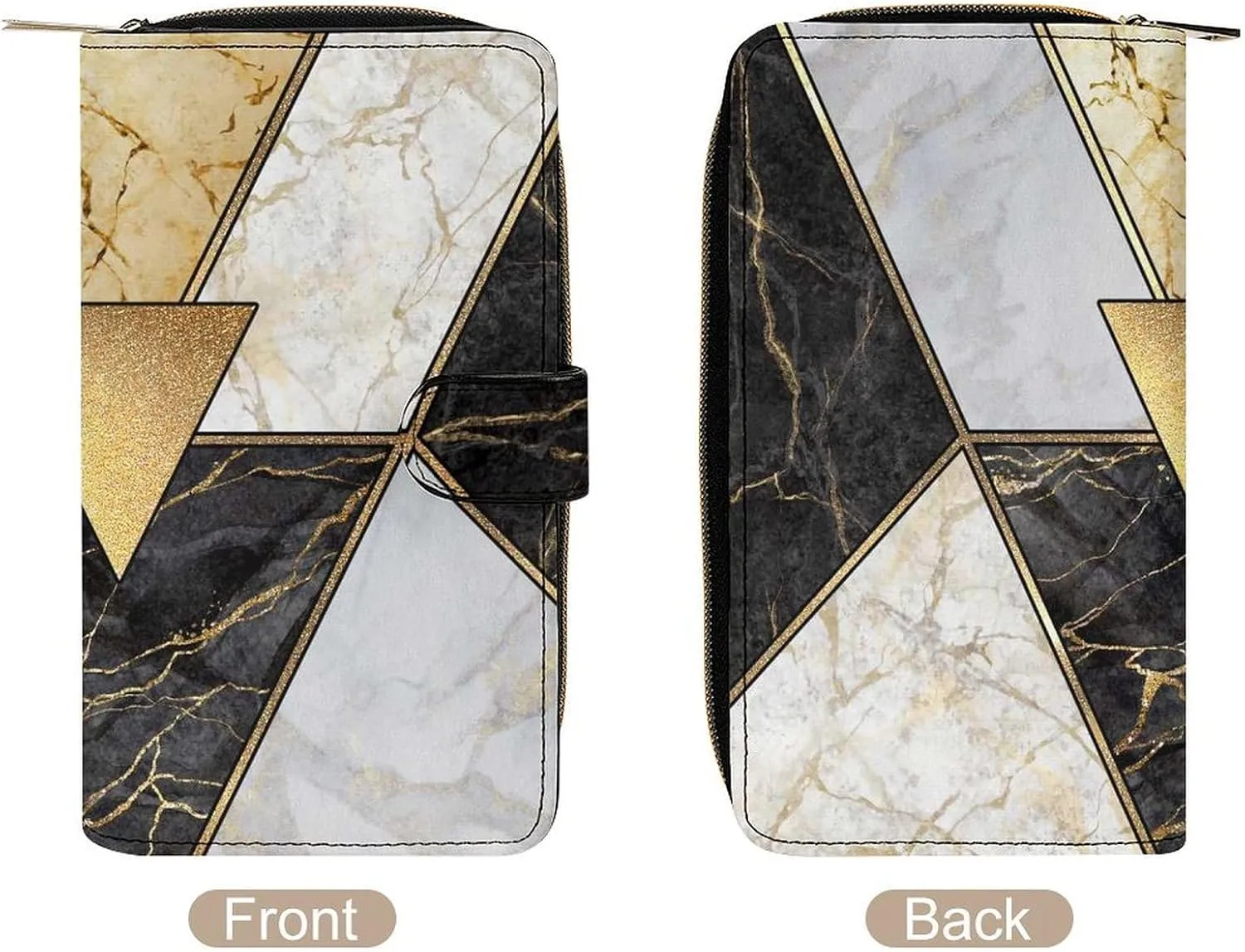Soft Zipper Wallet with 12 Card Slots, Clutch PU Leather Card Case Holder Purse