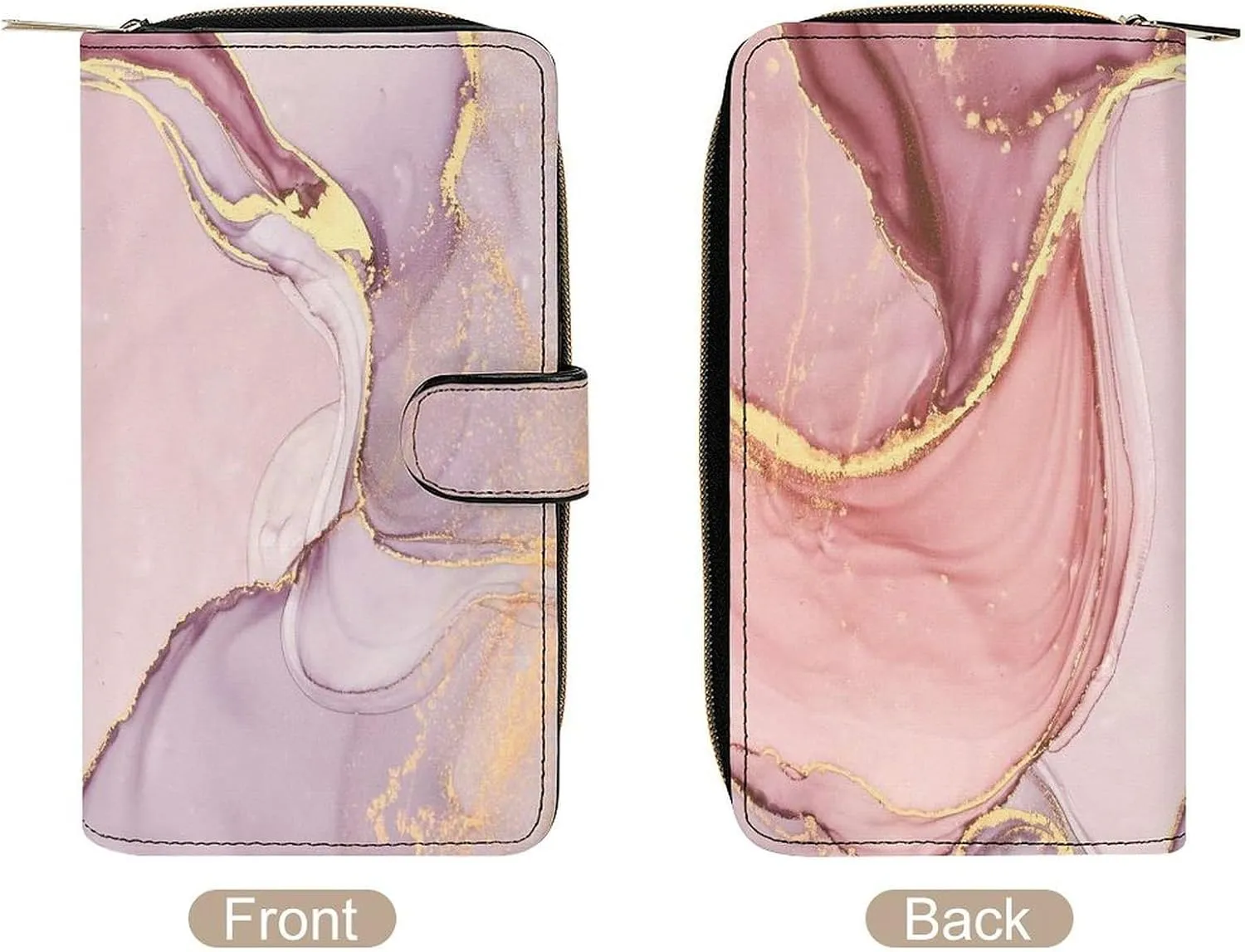Soft Zipper Wallet with 12 Card Slots, Clutch PU Leather Card Case Holder Purse