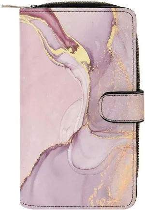 Soft Zipper Wallet with 12 Card Slots, Clutch PU Leather Card Case Holder Purse