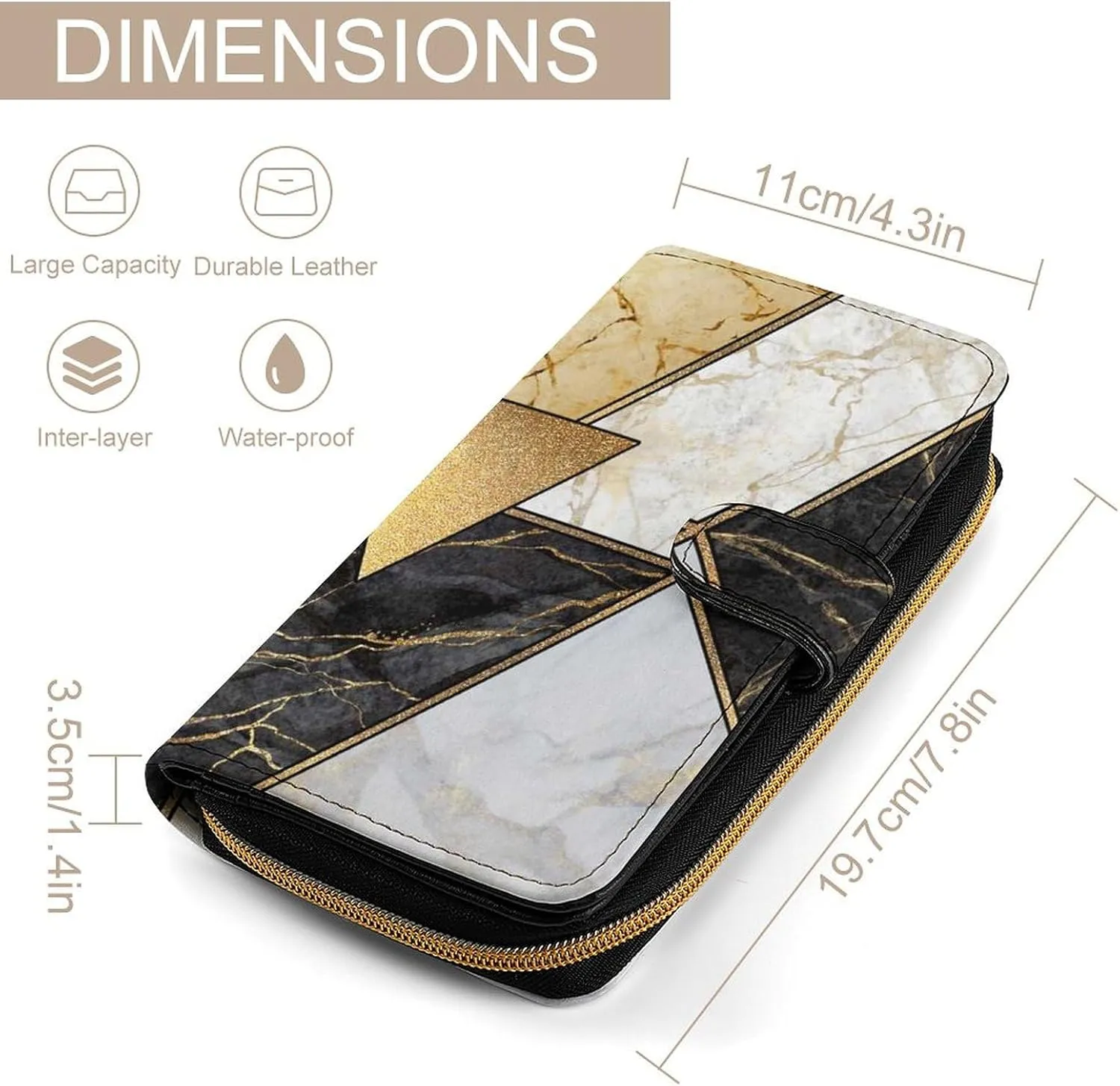 Soft Zipper Wallet with 12 Card Slots, Clutch PU Leather Card Case Holder Purse