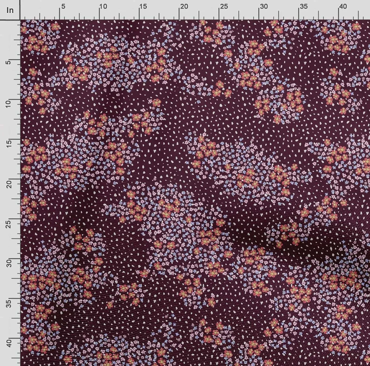 Soimoi Silky Satin Fabric Material, 1 Yard - 42" Inch Width, Red - Floral Print - Soft Shiny Fabric for Dress, Pillowcases, Pajamas, Evening Dress, DIY