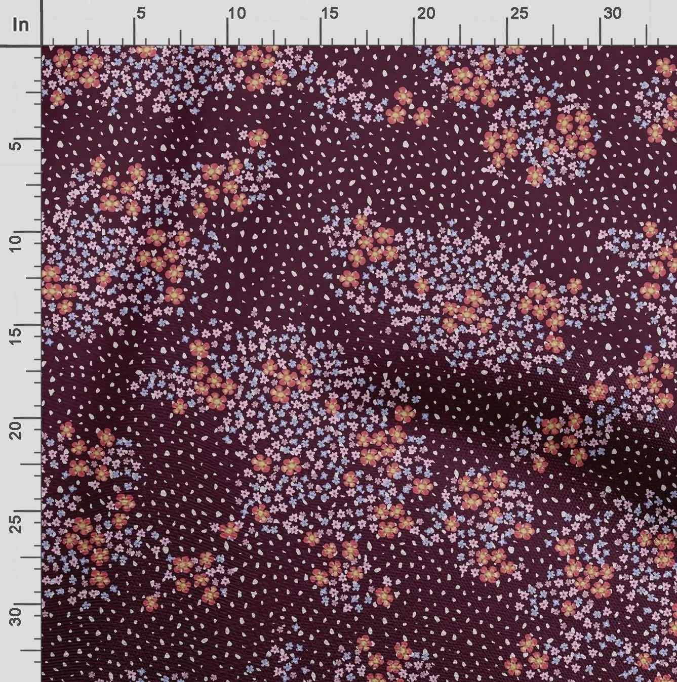 Soimoi Silky Satin Fabric Material, 1 Yard - 42" Inch Width, Red - Floral Print - Soft Shiny Fabric for Dress, Pillowcases, Pajamas, Evening Dress, DIY