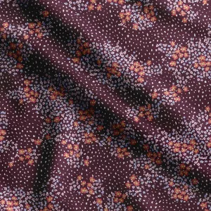 Soimoi Silky Satin Fabric Material, 1 Yard - 42" Inch Width, Red - Floral Print - Soft Shiny Fabric for Dress, Pillowcases, Pajamas, Evening Dress, DIY