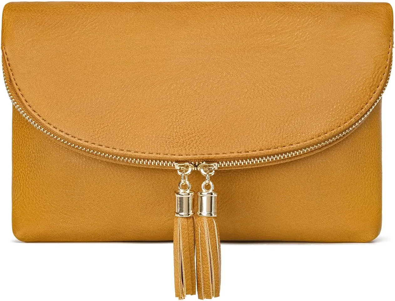 Solene Womens Envelop Clutch Purse Multi Compartments, 6 Card Slot Inside, Crossbody Bag With Tassels