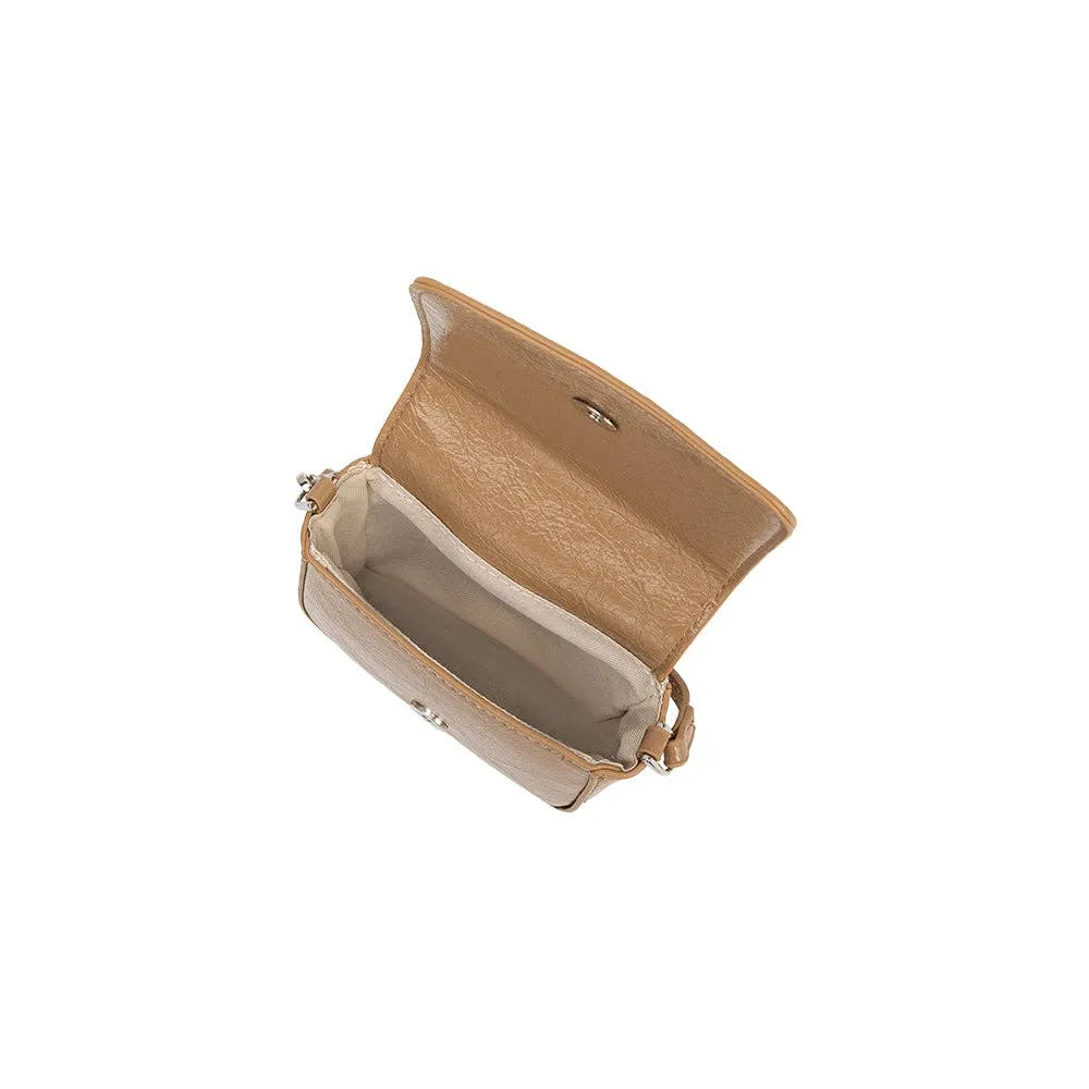 Sonnet Taupe Mini Vegan Crossbody Bag
