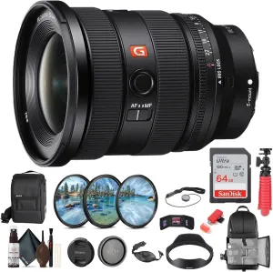 Sony FE 16-35mm f/2.8 GM II Wide Angle Zoom Lens E Mount   64GB Memory Card   Filter Kit   Backpack   Flexible Tripod   Cap Keeper   Cleaning Kit   Memory Card Wallet   More