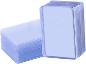 Sosoport 100Pcs Card Sleeves Transparent Protector Covers for Trading Cards Photos Scratch Design Easy Access Safe