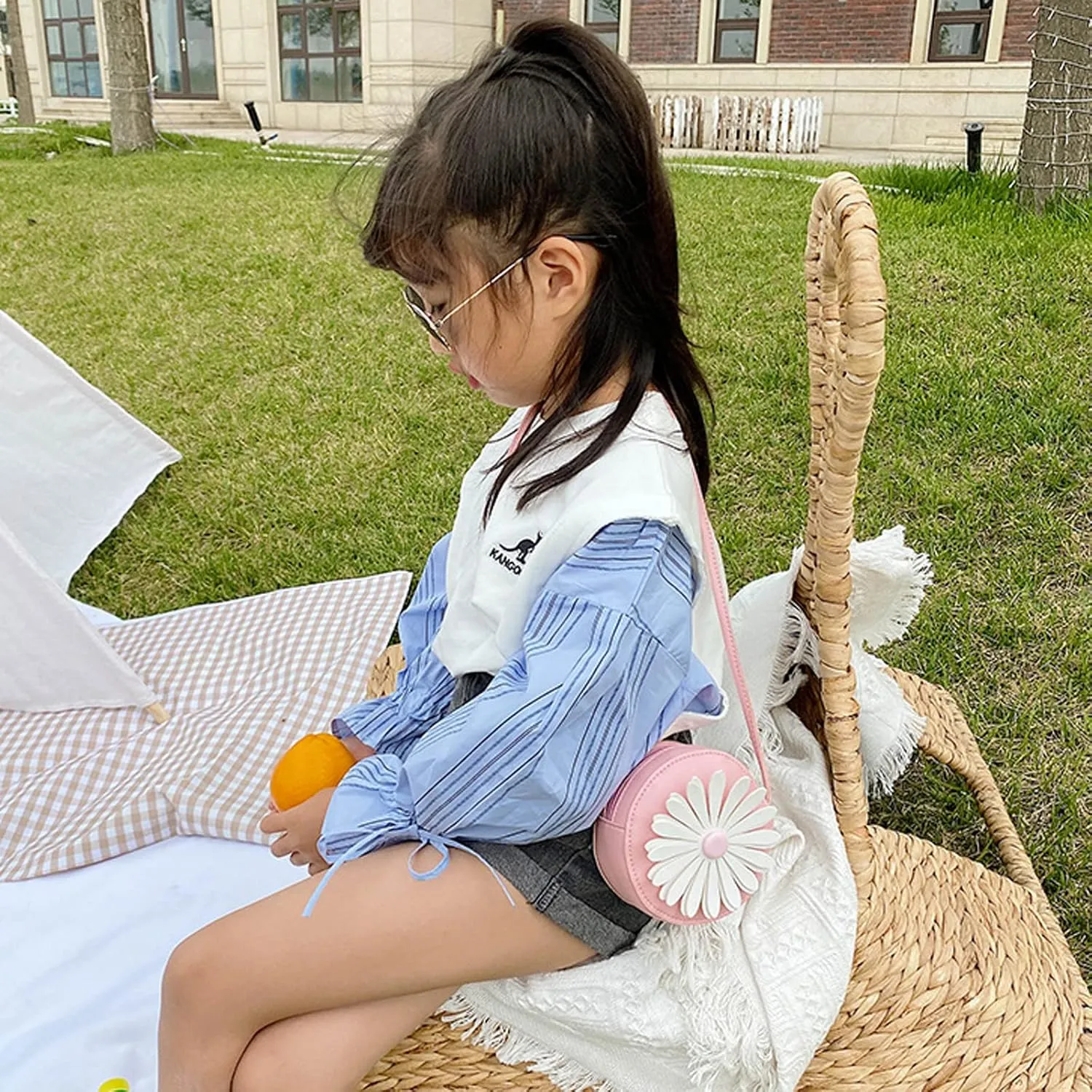 SOTOGO 2 Pieces Little Girls Crossbody Bag Princess Purse Set Toddler Purse Cute Kids Handbag Fashion Sunglass for Girls, Pink