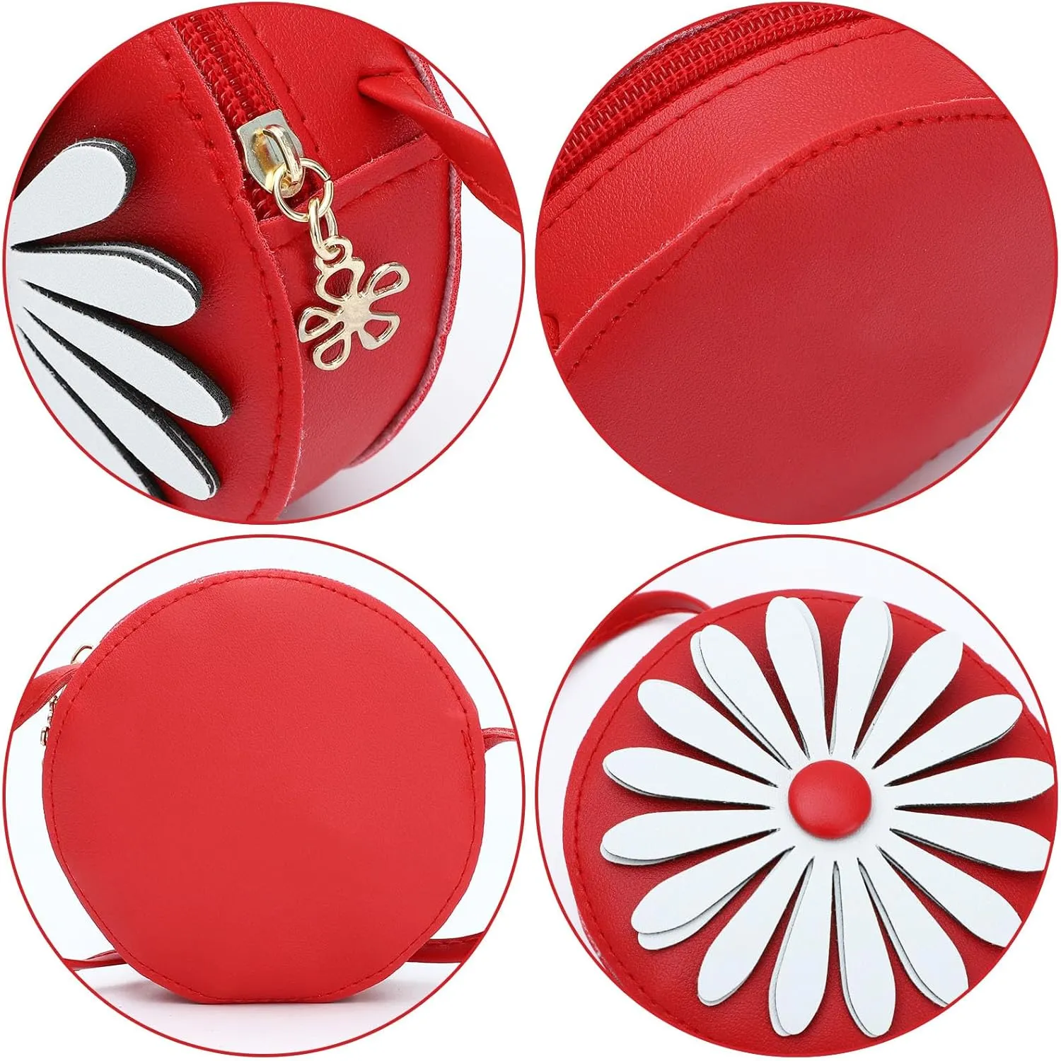 SOTOGO 2 Pieces Little Girls Crossbody Bag Princess Purse Set Toddler Purse Cute Kids Handbag Fashion Sunglass for Girls, Red